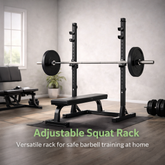 Racerack, adjustable in height (75-cm), multi-function barter Rack, rest bar Support, load Max. 200 kg, Black/Black White