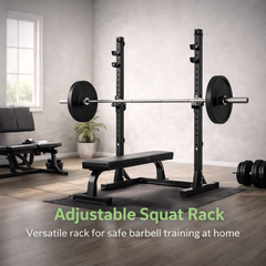 Racerack, adjustable in height (75-cm), multi-function barter Rack, rest bar Support, load Max. 200 kg, Black/Black White