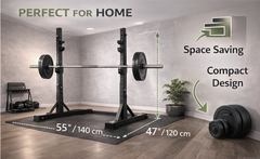Racerack, adjustable in height (75-cm), multi-function barter Rack, rest bar Support, load Max. 200 kg, Black/Black White
