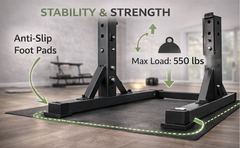 Racerack, adjustable in height (75-cm), multi-function barter Rack, rest bar Support, load Max. 200 kg, Black/Black White
